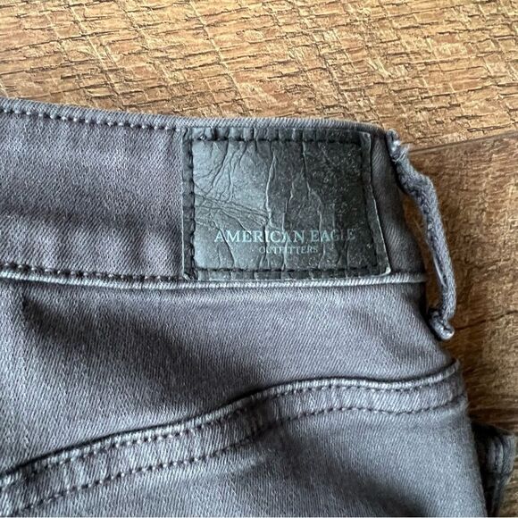 AE🦅 stretch women’s Next level stretch Jegging Crop Charcoal Grey Sz 12 EUC - Picture 12 of 15